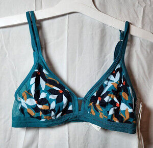 New Lively Women's Multicolor Wireless Semi Sheer Bra Adjustable Straps Size S